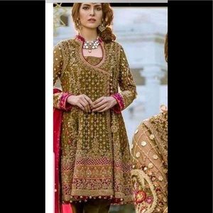- Pakistani women’s embroidered chiffon Suit